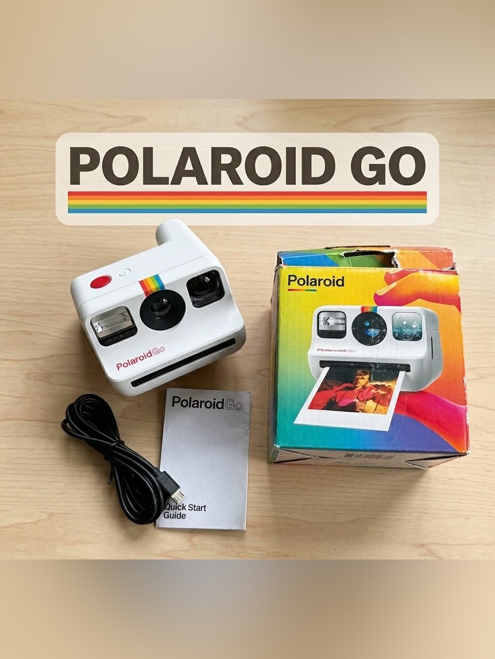 Polaroid Go Instant Analog Camera (White) - With Box & Accessories